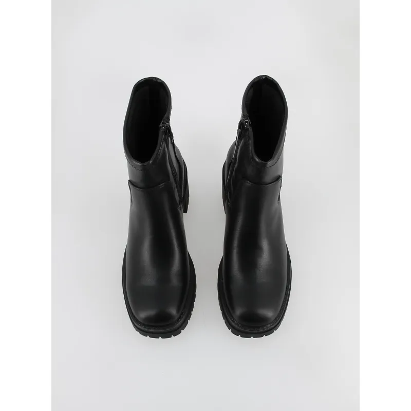 Boots à talon zippé uni noir femme - Xti | wimod