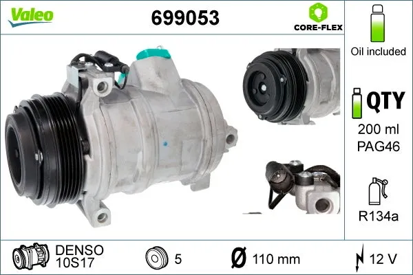 Compresseur, climatisation VALEO 699053 