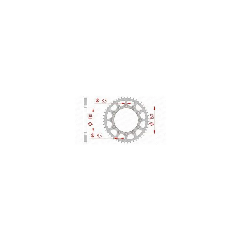 Couronne AFAM 50 dents acier pas 520 type 12323