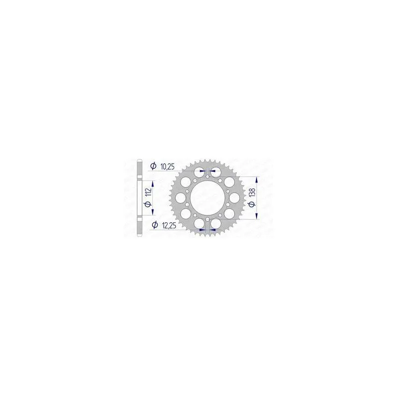 Couronne AFAM 52 dents alu pas 520 type 11509 Honda