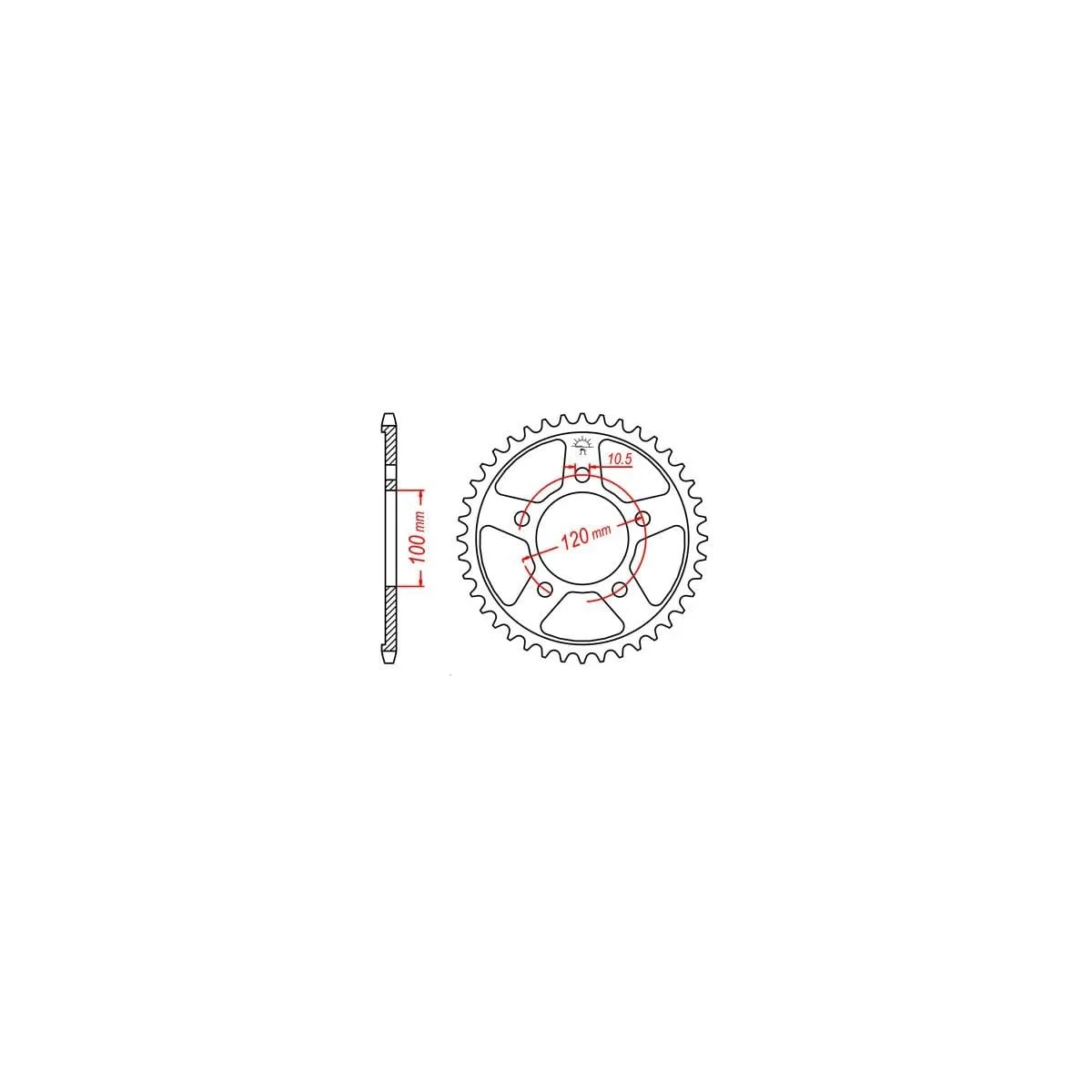 Couronne JT Sprockets 44 Dents Acier Pas 525 Type 702 Aprilia Shiver 750 - Couronne
