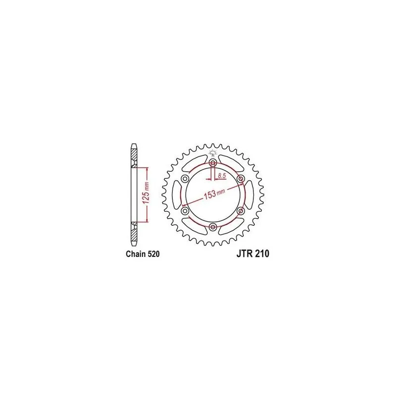 Couronne JT SPROCKETS 47 dents acier pas 520 type 210
