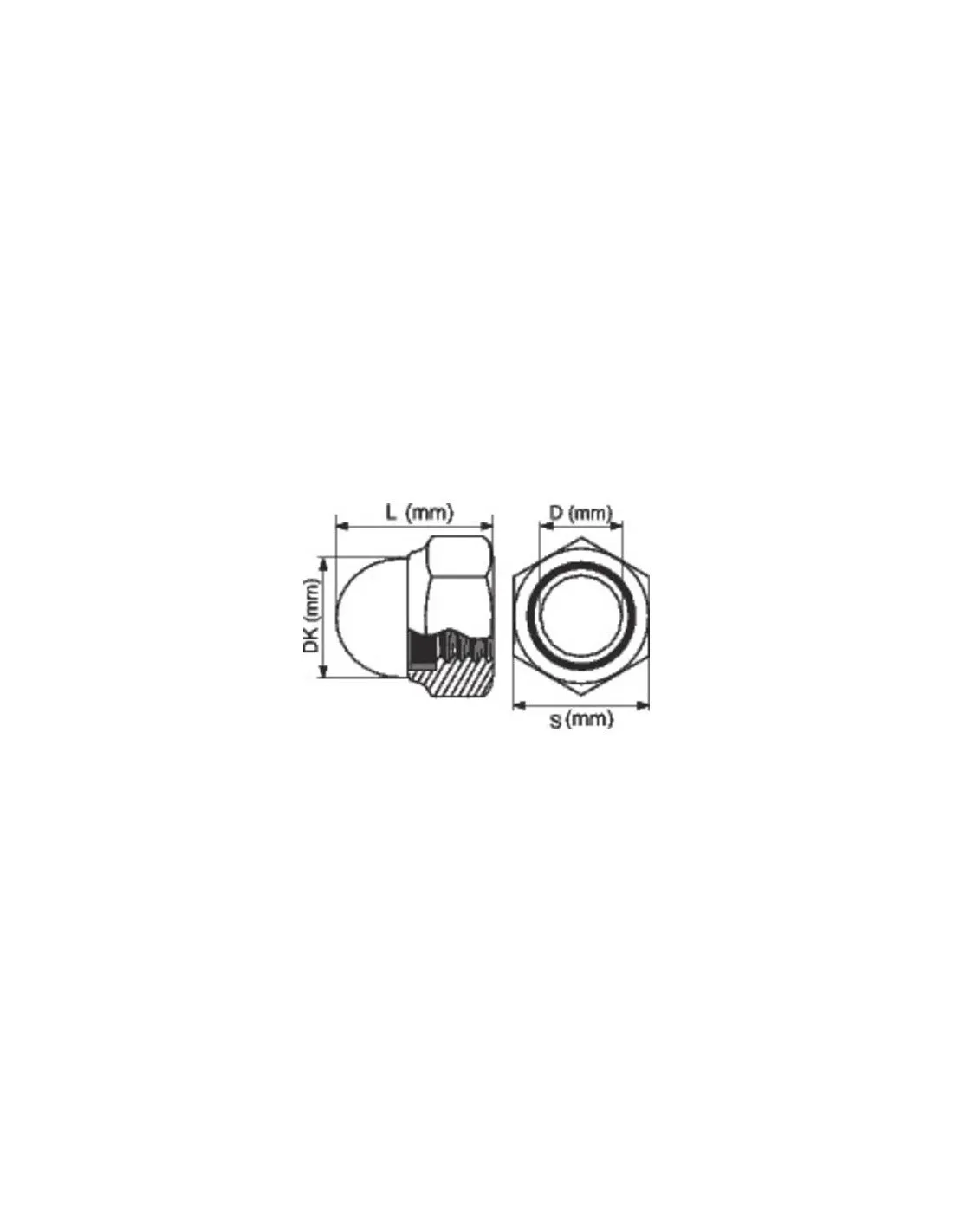 ECROU BORGNE INOX A2 8MM / 100 VISWOOD 15872816B