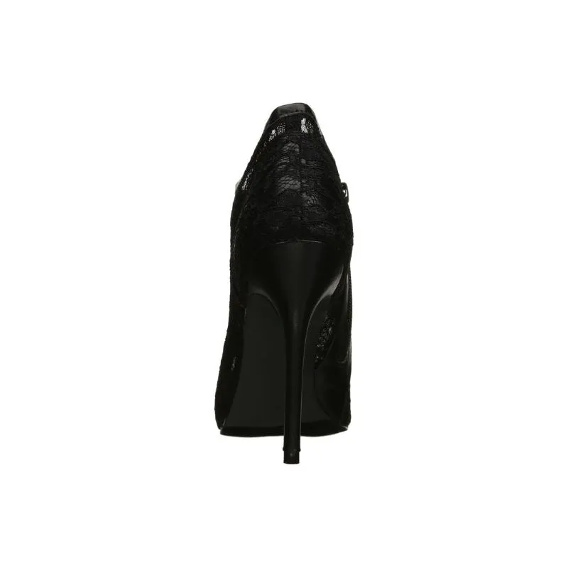 Escarpins en dentelle noire talon fin