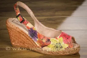 Espadrilles à talon orange