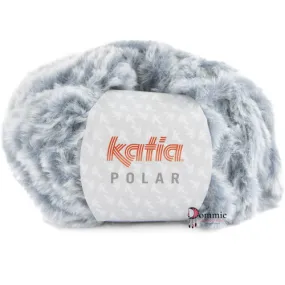 Fil  fourrure, col 100 bleu jeans  blanc, polar katia