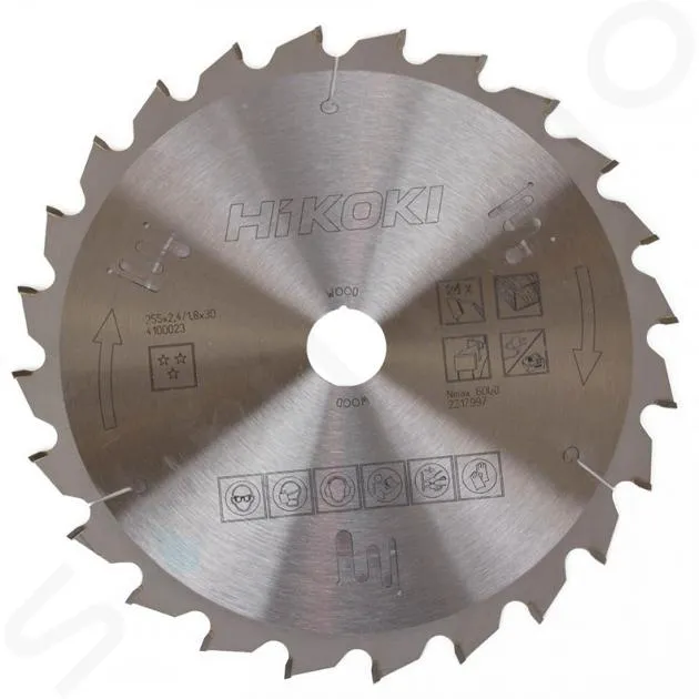 HiKOKI Accessoires - Lame de scie circulaire à bois 255x30 mm, 24 dents 4100023