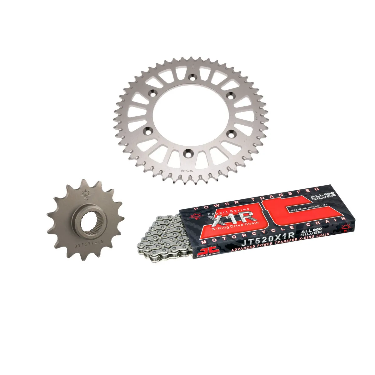 Kit chaine 520 acier JT - YAMAHA 250 / 300 WR 1999-2013