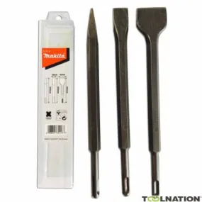 Makita Accessoires D-30134 SDS+ Jeu de ciseaux à bois pointus/froids/plats 250 mm