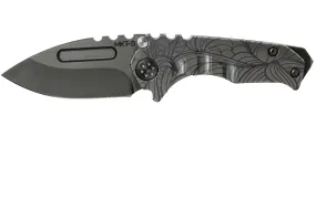 Medford Micro Praetorian T S35VN, Black PVD Drop Point, Tumbled Art Nouveau Handle, PVD Hardware couteau de poche