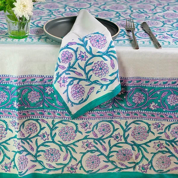 Nappe Et Serviettes En Coton | Art De Table Indien | Pankaj e-Boutique