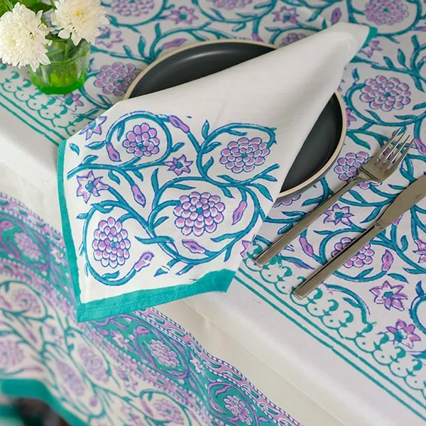 Nappe Et Serviettes En Coton | Art De Table Indien | Pankaj e-Boutique