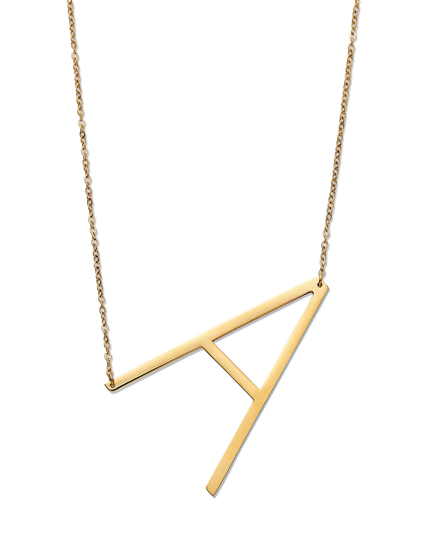 Nordic Muse Waterproof 18k Gold Initial Letter Pendant Necklace, A - Trouva