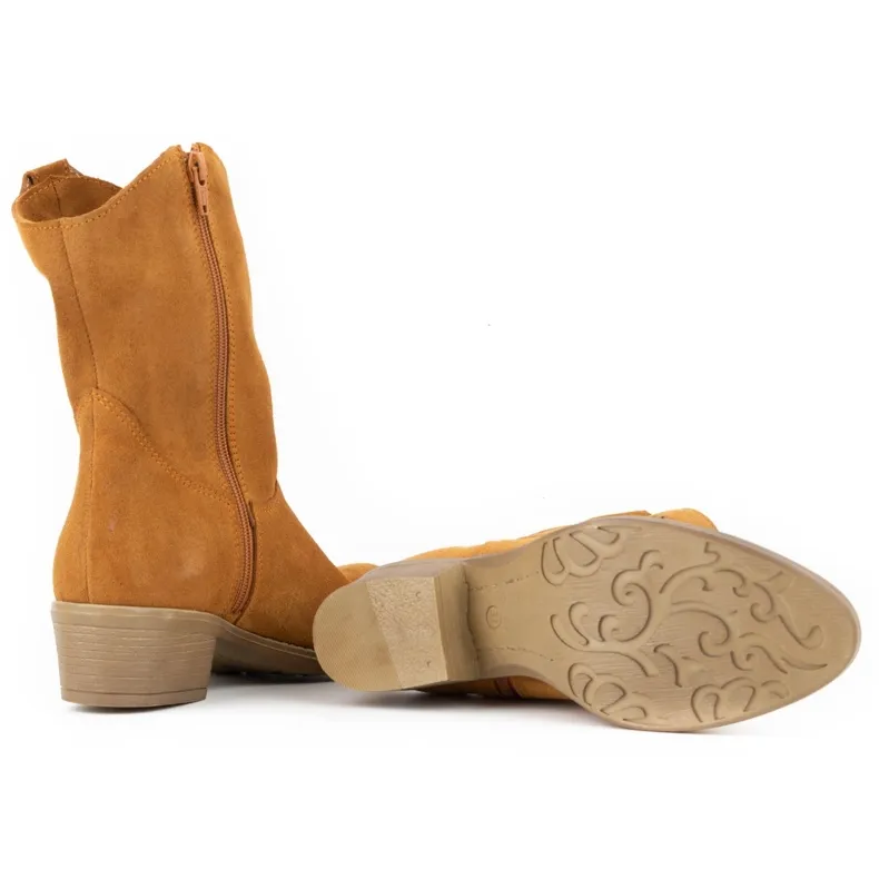 Olivier Bottines ajourées à talon femme Angela rouges orange