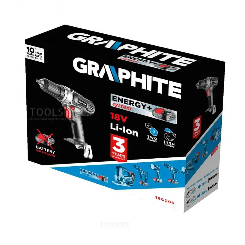 Perceuse sans fil GRAPHITE 18v li-ion, énergie +