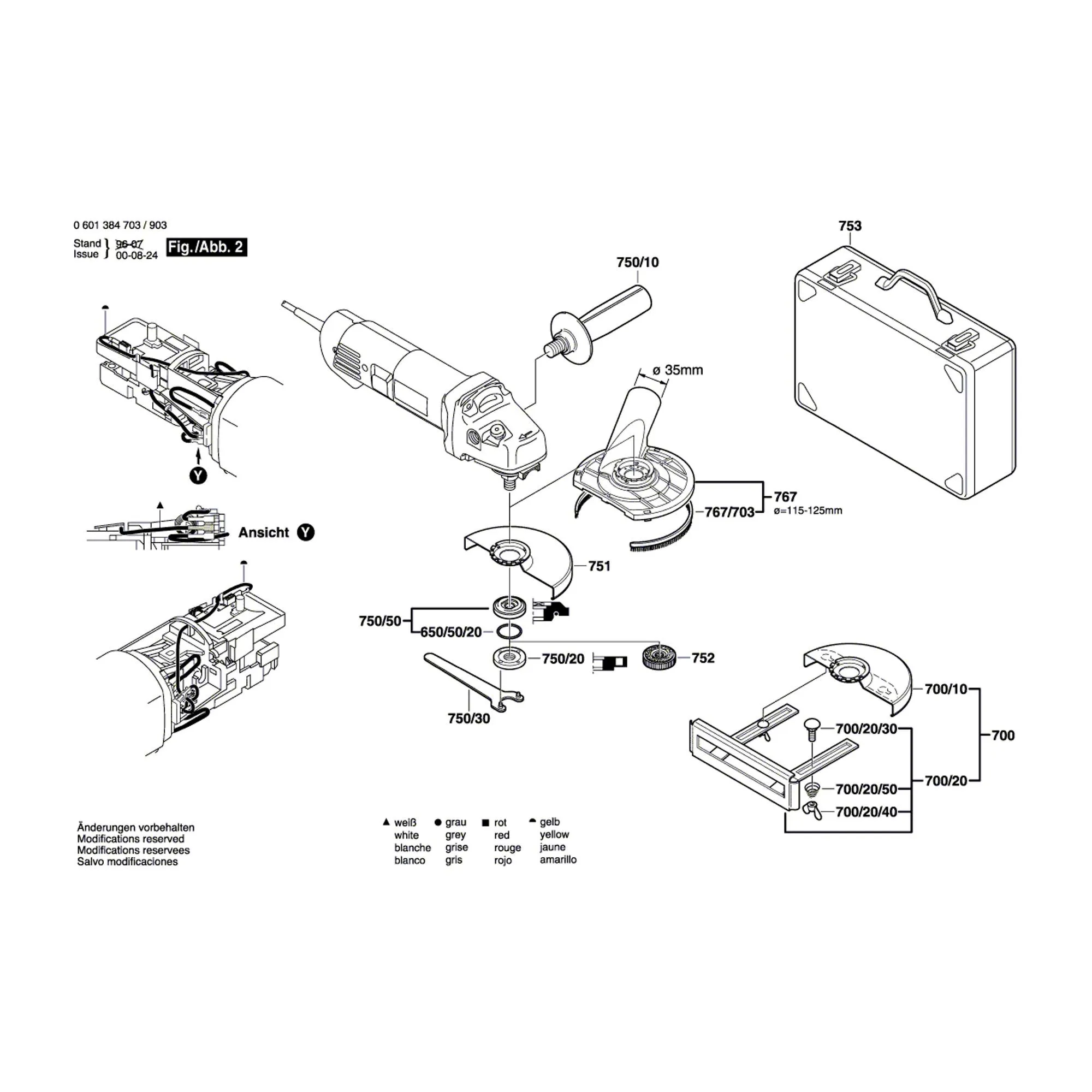 Pièces détachées Meuleuse BOSCH GWS 14-125 C 0601384703