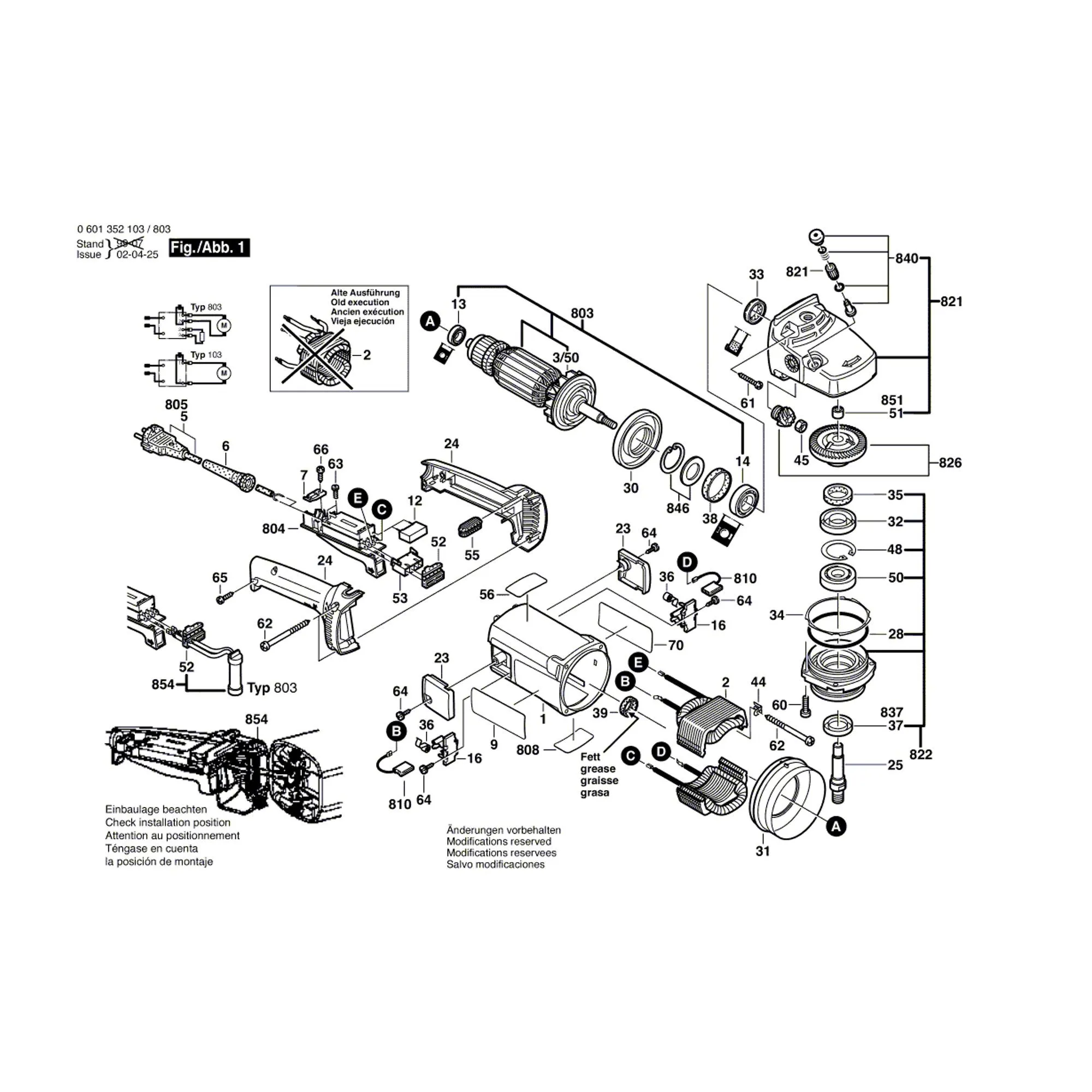 Pièces détachées Meuleuse BOSCH GWS 19-230 0601352803