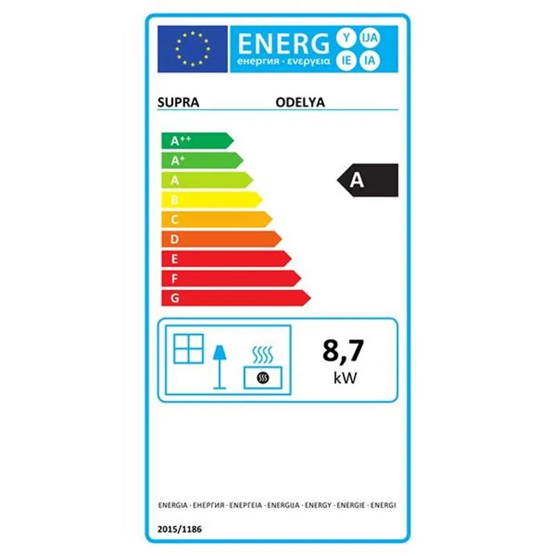 Poêle à bois étanche Odelya 8,7 kWatts noir Supra