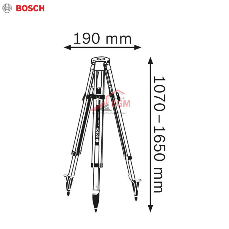 TREPIEDS POUR NIVEAU OPTIQUE LASER BT 170HD BOSCH 